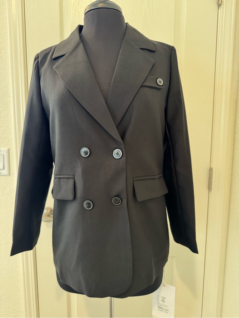 Vogue Black Double-Breasted Blazer